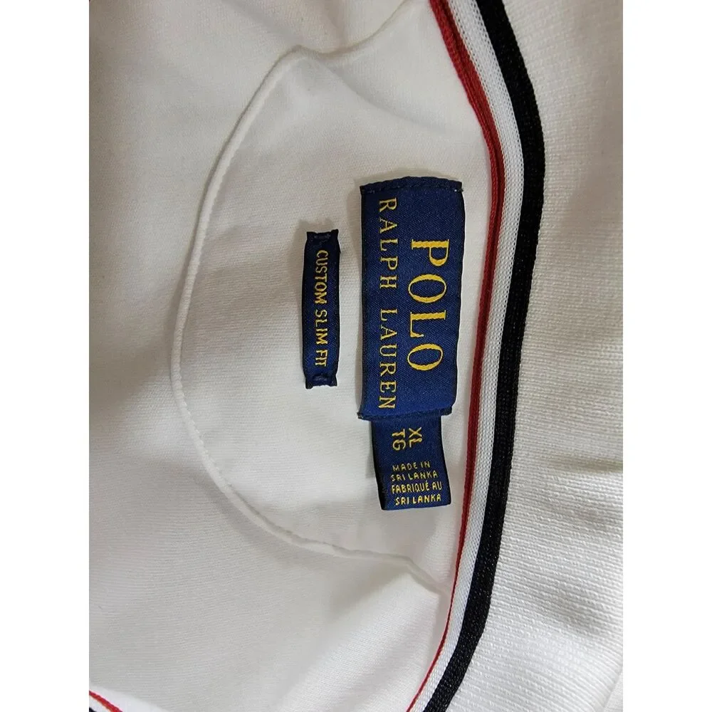 Ralph Lauren Custom Slim Fit Men's White Polo Shirt - XL